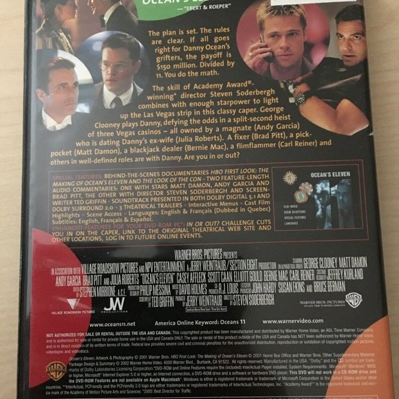 OCEANS ELEVEN DVD - Picture 2 of 2